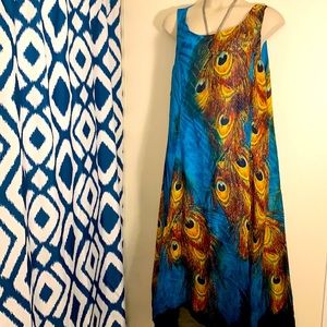 Peacock blue maxi dress